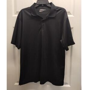 Nike Golf Mens Size Large Tour Performance Dri-Fit Black Short Sleeve Polo Shirt